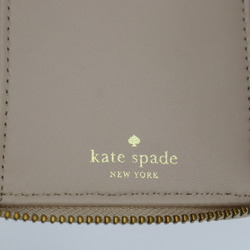 Kate Spade spade long wallet WLRU2818 leather beige gold metal fittings W zip wristlet round fastener