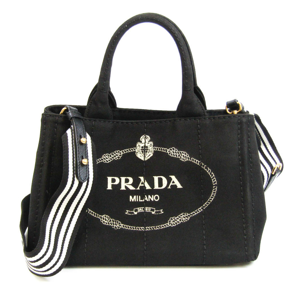 Prada Canapa 1BG439 Women's Canvas Shoulder Bag,Tote Bag Black | eLADY  Globazone