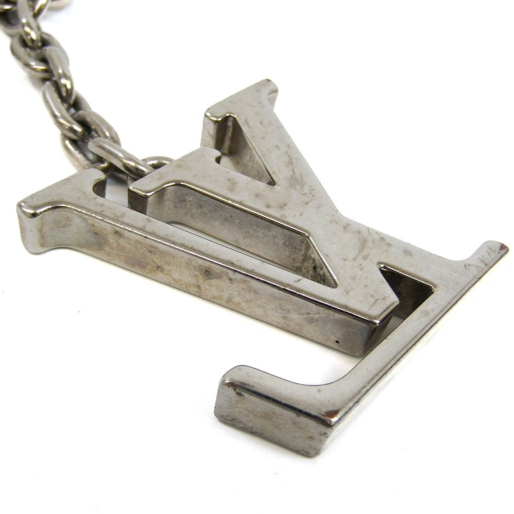 LOUIS VUITTON LV Initial Chain Necklace Pendant Metal Silver