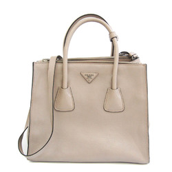 Prada GALLERIA GLACE CALF BN2619 Women's Leather Handbag,Shoulder Bag Grayish