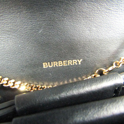 Burberry Chain Coin Case 8011333 Leather Card Case Black
