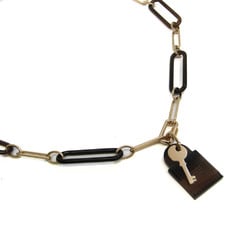 Hermes Amulet Padlock GM Buffalo Horn,Metal Women's Pendant Necklace (Beige,Dark Brown,Gold)