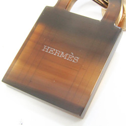 Hermes Amulet Padlock GM Buffalo Horn,Metal Women's Pendant Necklace (Beige,Dark Brown,Gold)