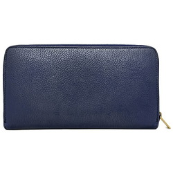 Celine Round Long Wallet Blue 103973XFL.07IN Leather CELINE Zip Women's