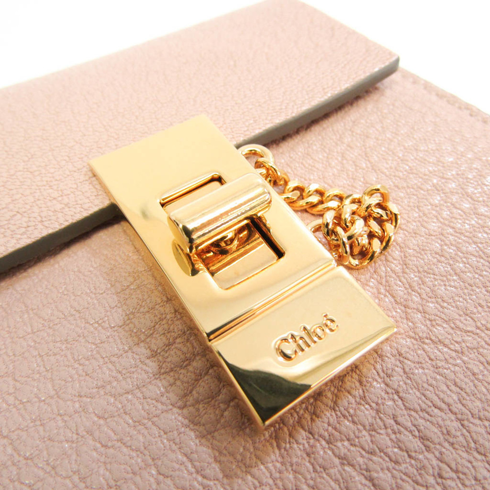 Chloé Drew Women's Leather Wallet (tri-fold) Pink Beige