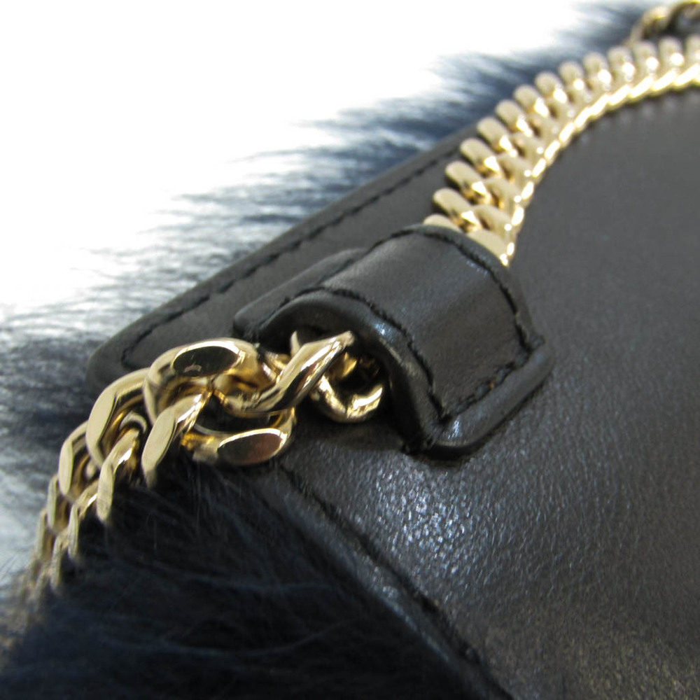 Chloé Women's Leather,Fur Shoulder Bag Navy
