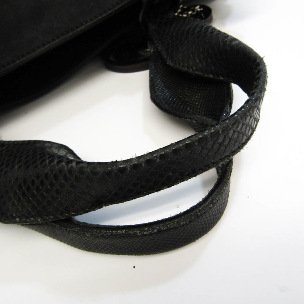 Cartier Marcello Water Snake L1000928 Women's Suede,Leather Handbag,Shoulder Bag Black