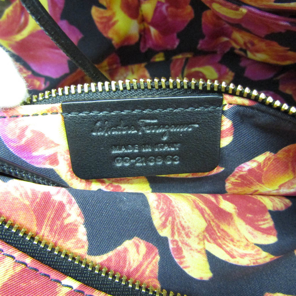 Salvatore Ferragamo Borsa A Mano Media Scarlet 21G963 Women's Leather Tote Bag Black