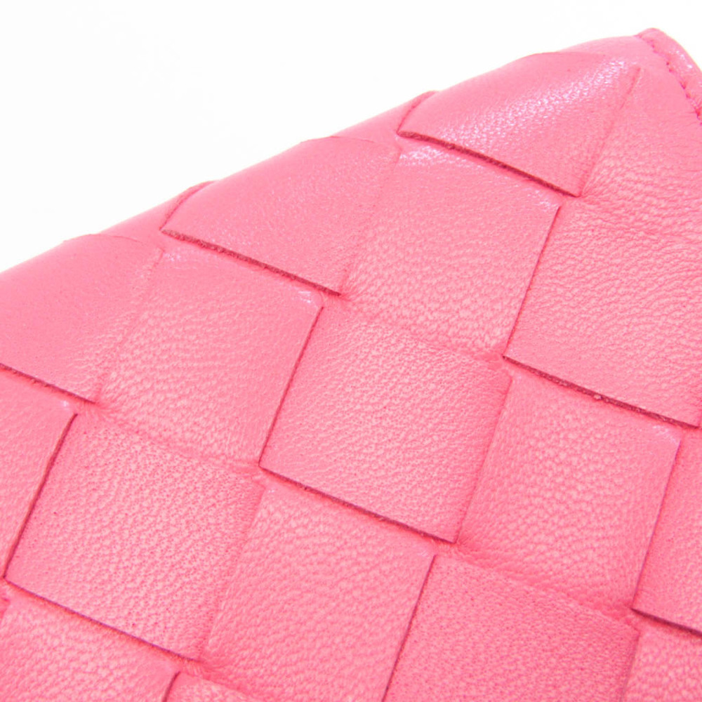 Bottega Veneta Intrecciato Women's Leather Wallet (tri-fold) Pink