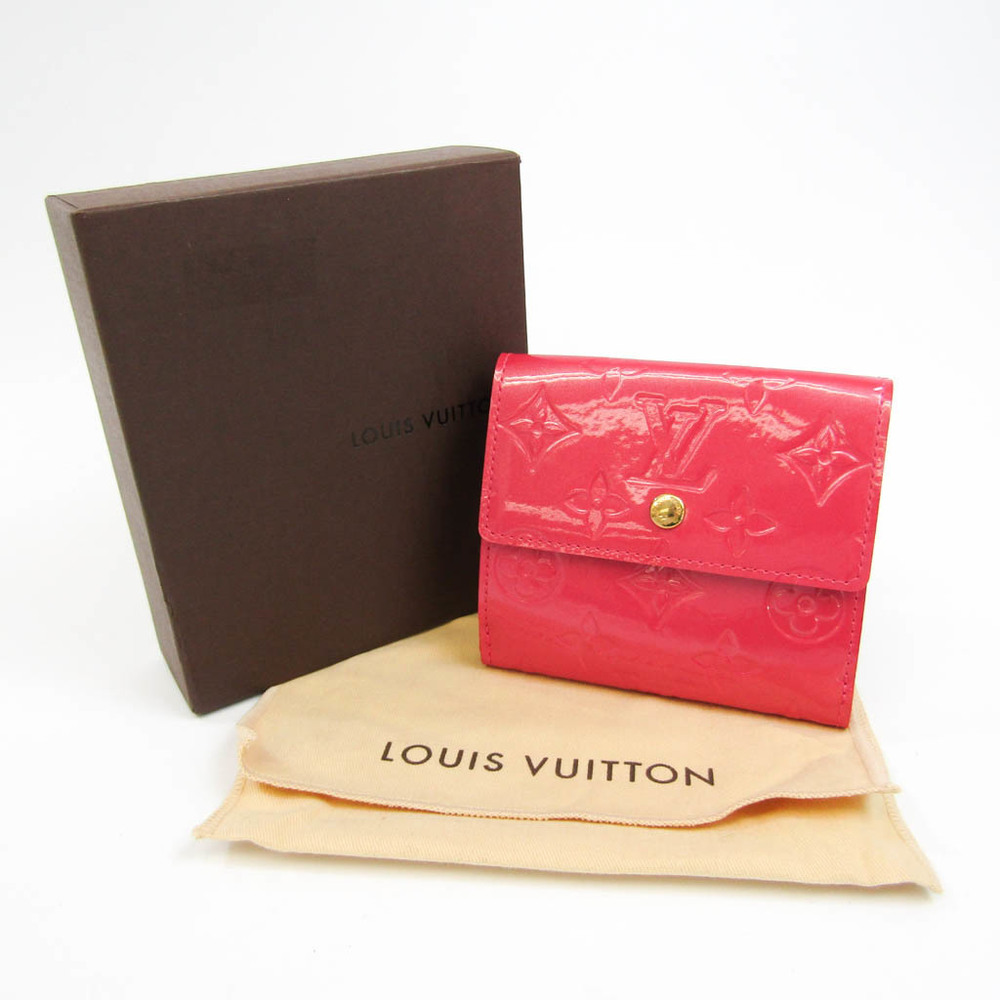 Louis Vuitton Vernis Portomone Bie Cult Credit M91248 Women's Vernis Wallet (bi-fold) Fuchsia Pink