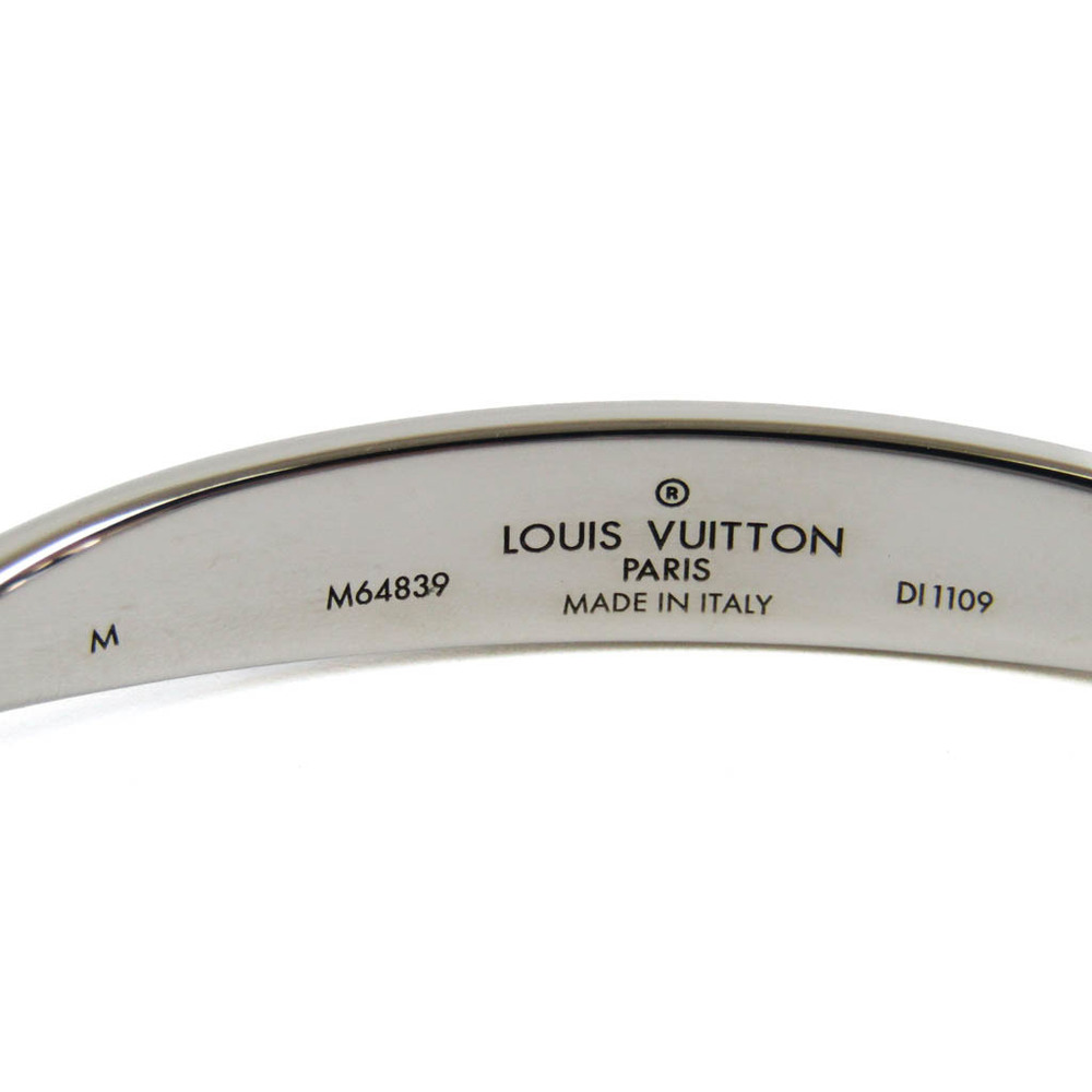 Louis Vuitton Jonc Monogram M64839 Metal Bangle Silver