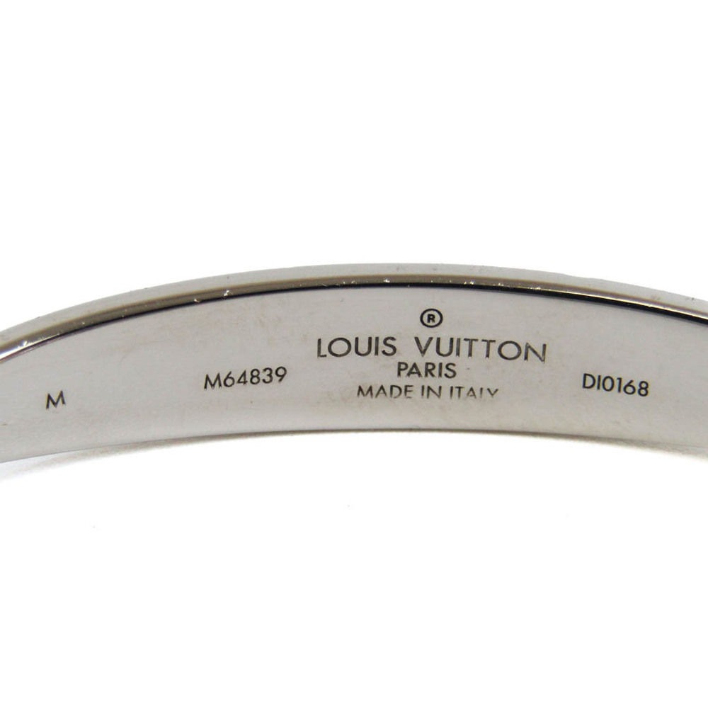 Louis Vuitton Jonc Monogram M64839 Metal Bangle Silver