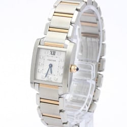 CARTIER Tank Francaise SM Diamond 18K Pink Gold Steel Watch WE110004 BF557777