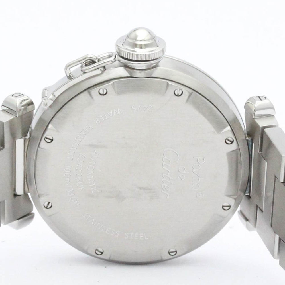 Polished CARTIER Pasha C Big Date Steel Automatic Unisex Watch W31055M7 BF557188