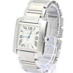 Polished CARTIER Tank Francaise LM Steel Automatic Mens Watch W51002Q3 BF557780