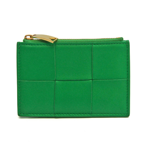 Bottega Veneta Maxi Intre Coin Case 681010 Leather Card Case Green