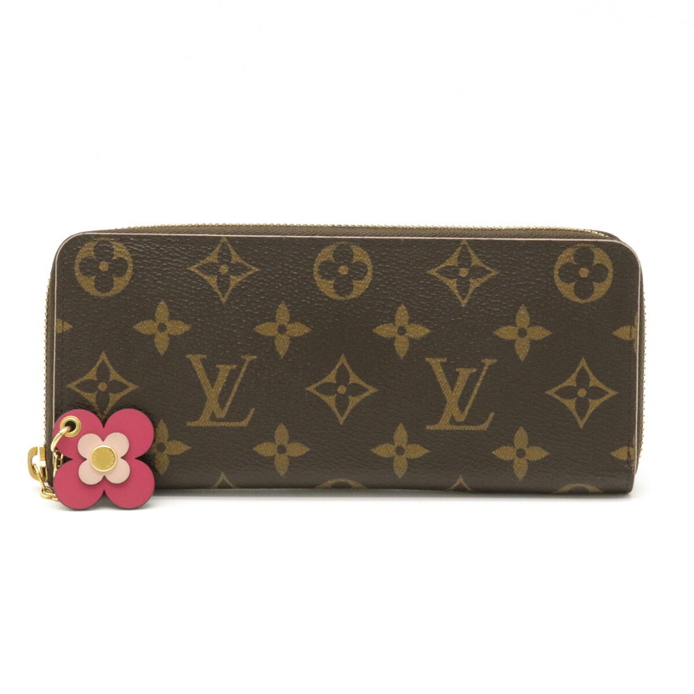 LOUIS VUITTON Louis Vuitton Monogram Portefeuille Clemence Round Long Wallet  Hot Pink Flower M64201