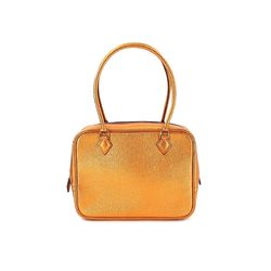Hermes HERMES Mini Plume 20 Handbag Chevre Metallic Orange Bronze □J Stamped Gold Hardware Olympic Limited