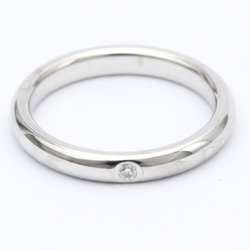 Tiffany Stacking Band Ring Elsa Peretti 1P Diamond Platinum Fashion Diamond Band Ring Carat/0.02 Silver