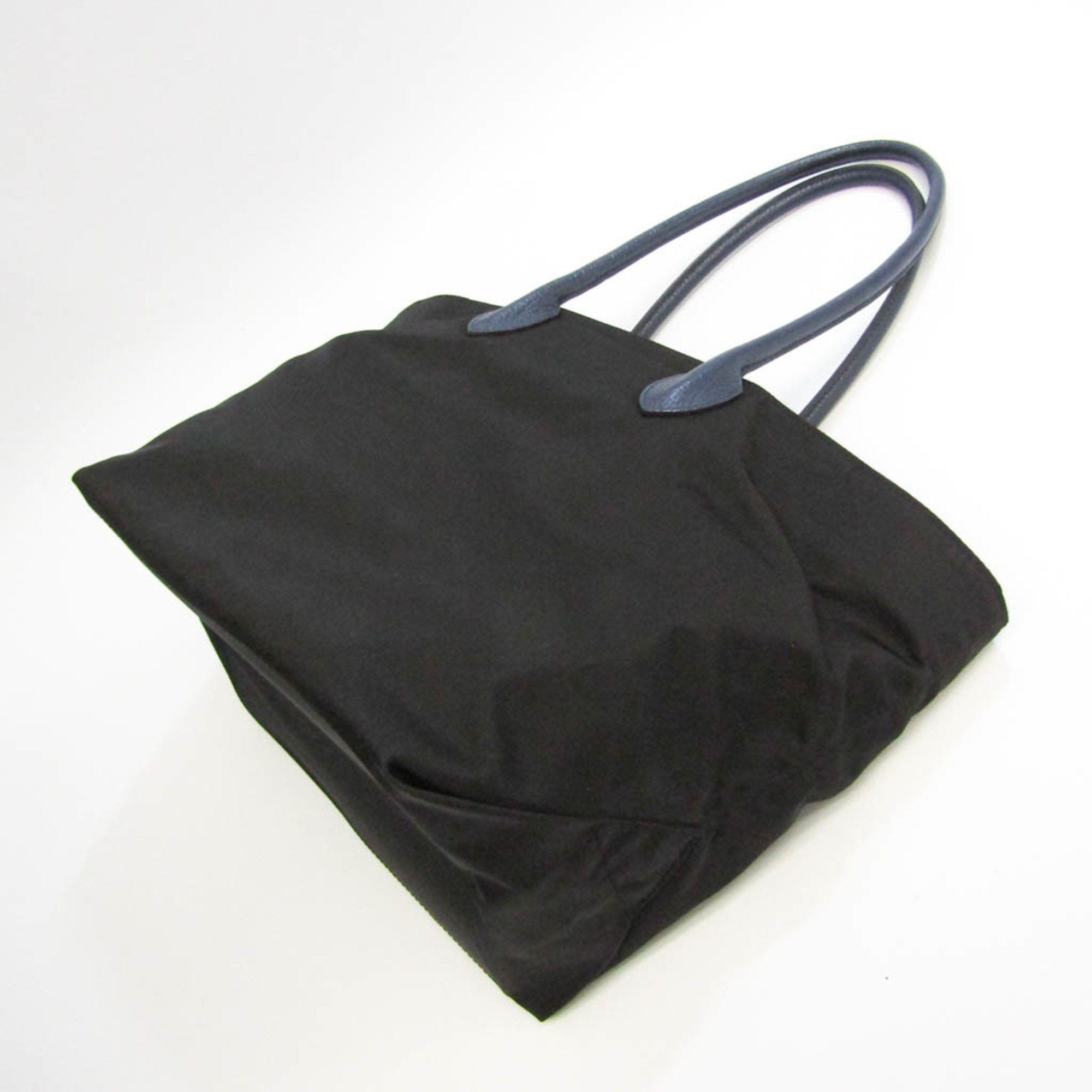 A.D.M.J Women's Nylon,Leather Tote Bag Black,Navy