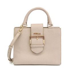 Furla F7578 Women's Leather Handbag,Shoulder Bag Light Gray
