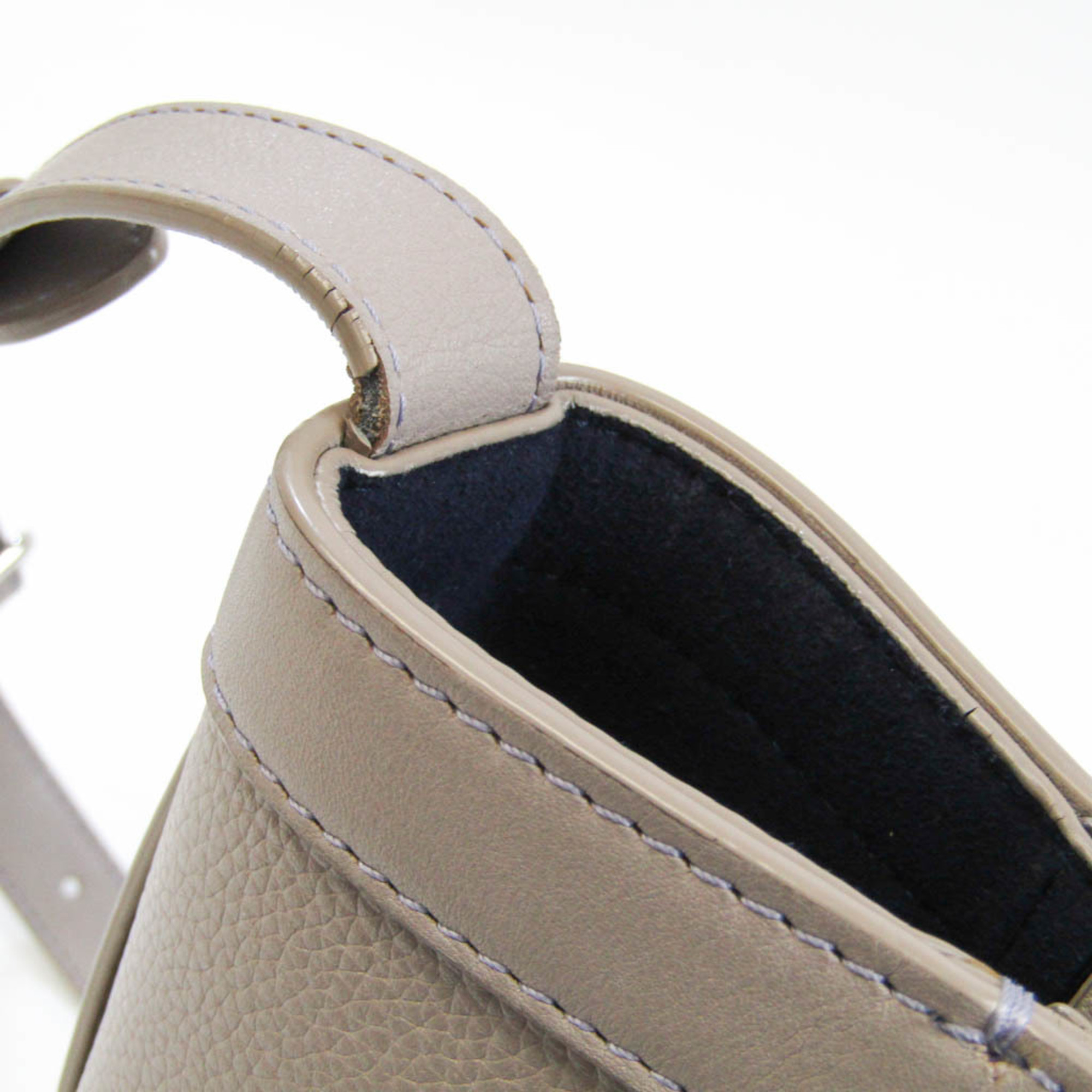 J&M Davidson SMALL TONNE Women's Leather Shoulder Bag Gray Beige