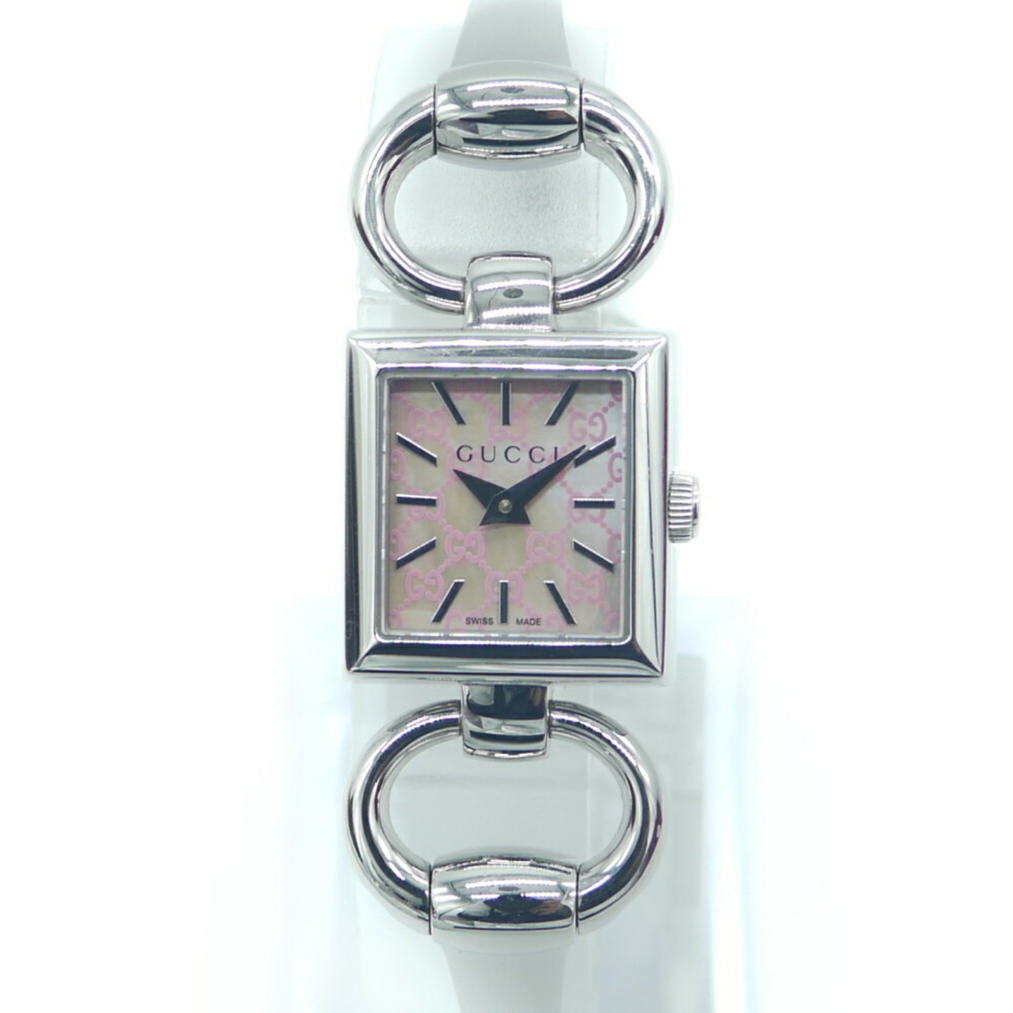 GUCCI Gucci Tornavoni square quartz pink shell dial ladies watch 120