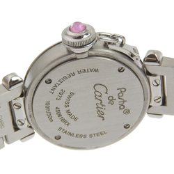 Cartier Mispasha Stainless Steel Quartz Analog Display Ladies Pink Dial Watch