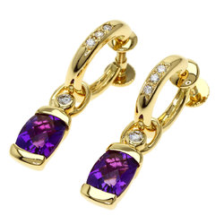 Paula amethyst diamond earrings K18 yellow gold ladies POLA