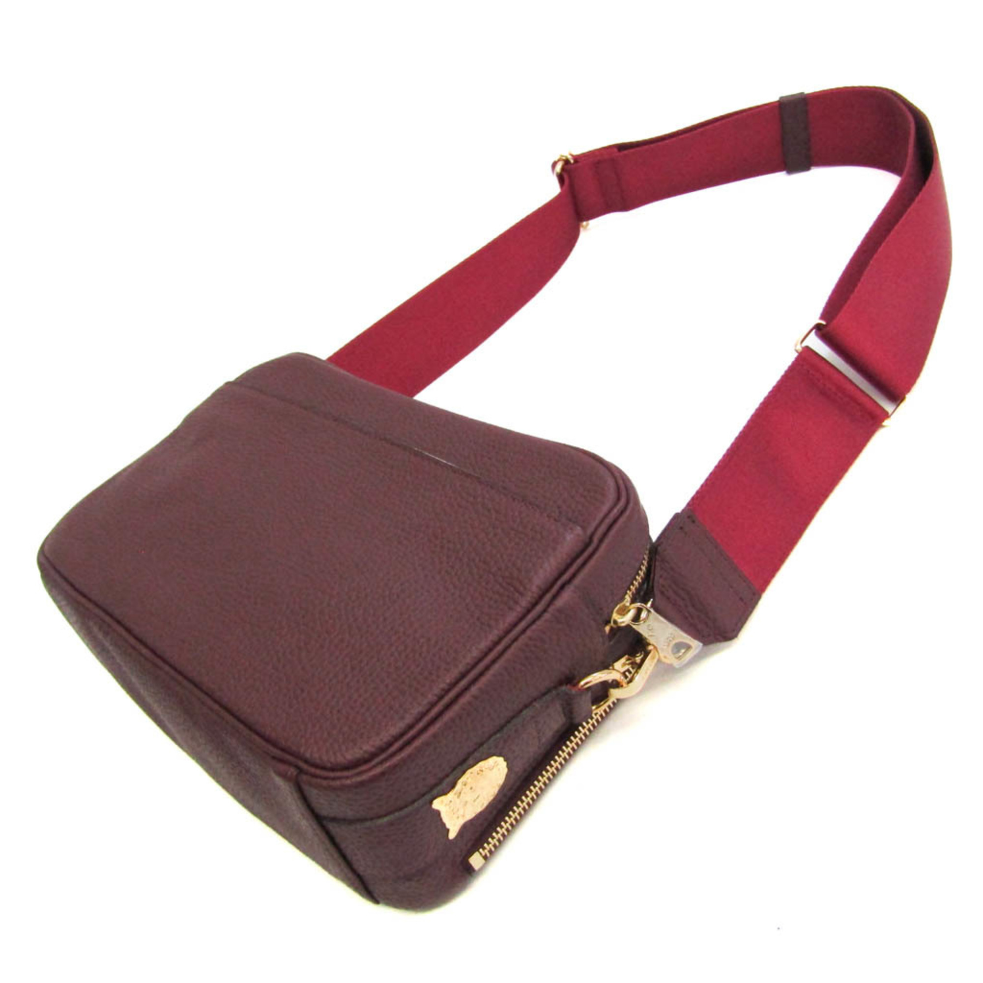 A.D.M.J Women's Leather Shoulder Bag Wine