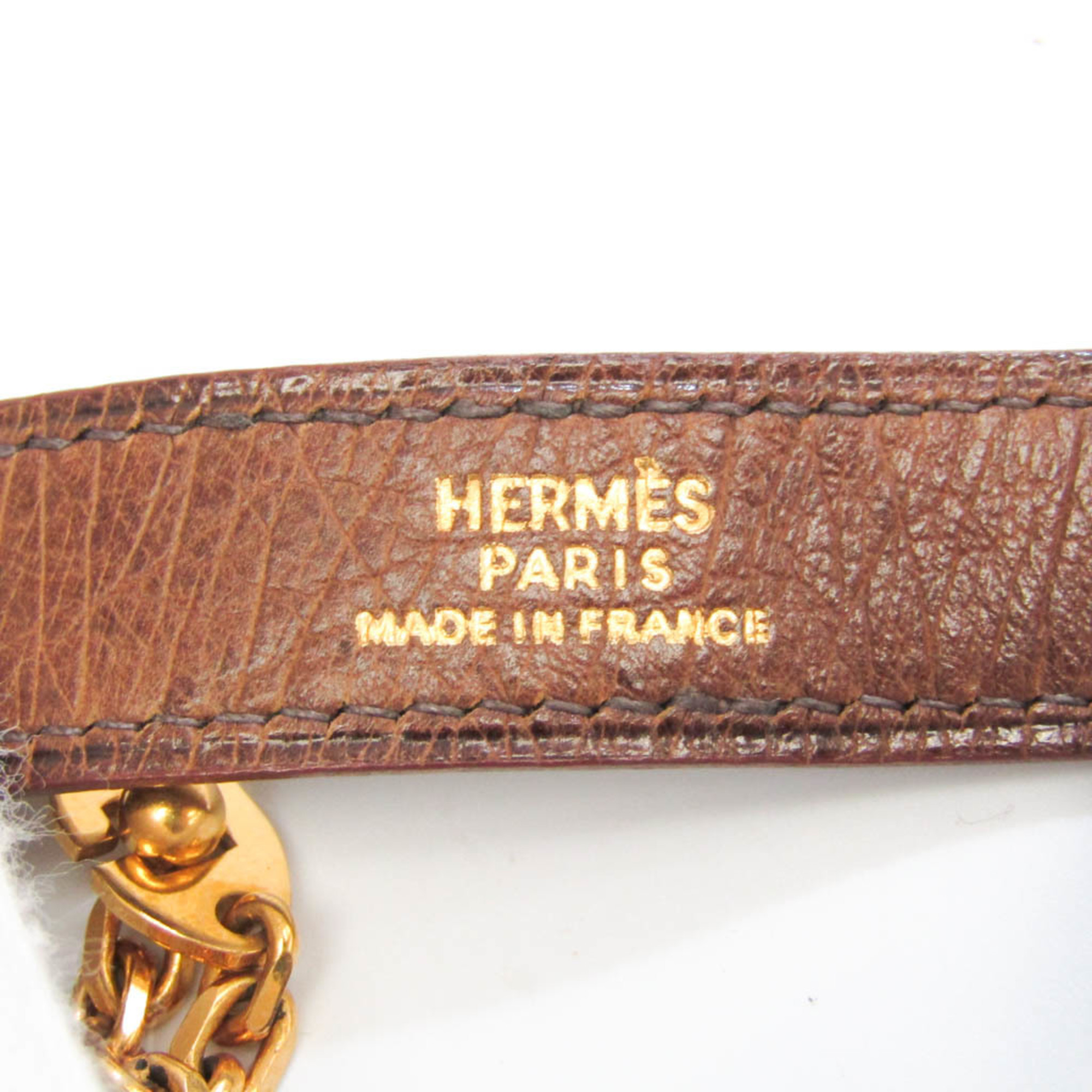 Hermes Nomade Women's Glove Holder Dark Brown,Gold
