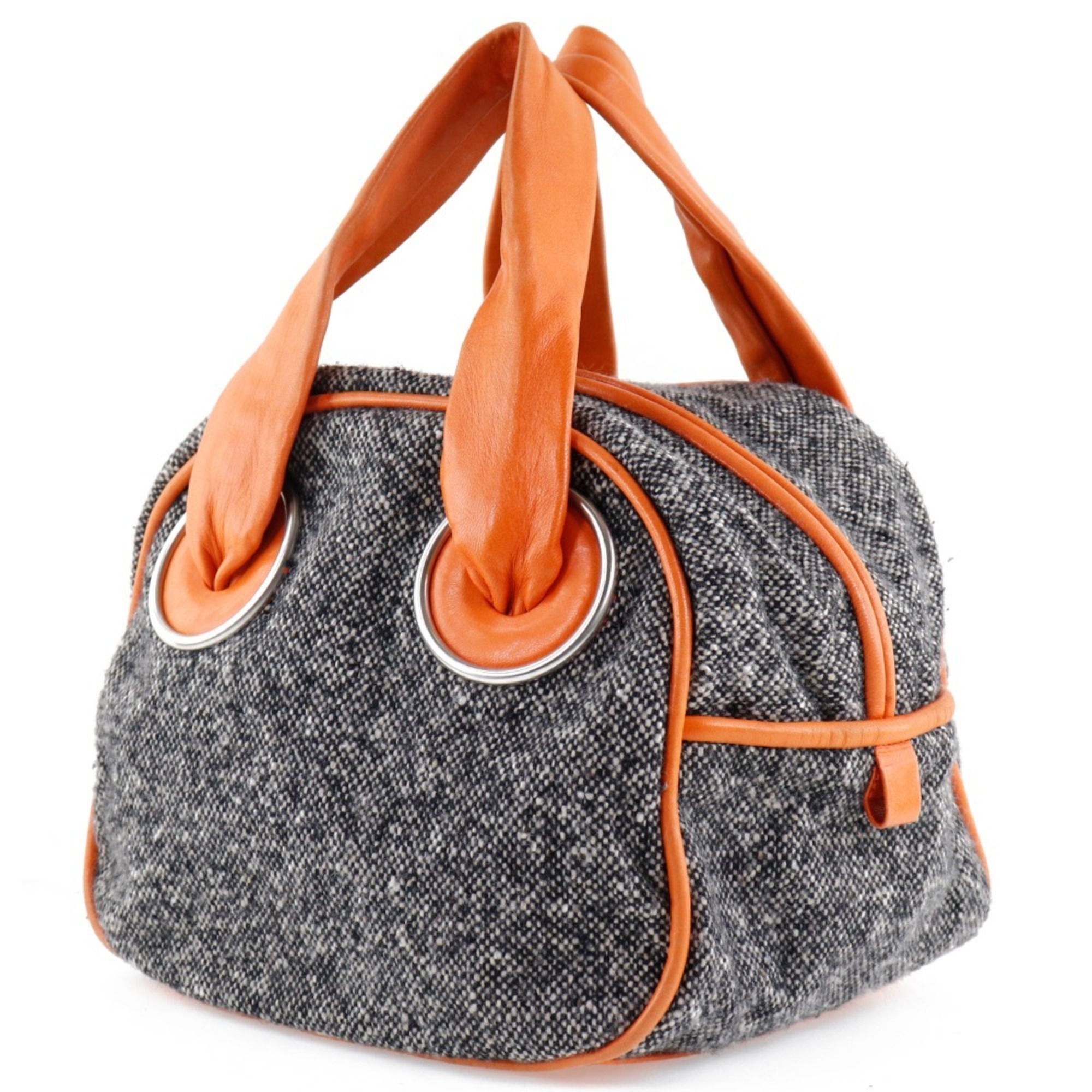 Bottega Veneta Wool x Calf Gray/Orange Ladies Handbag