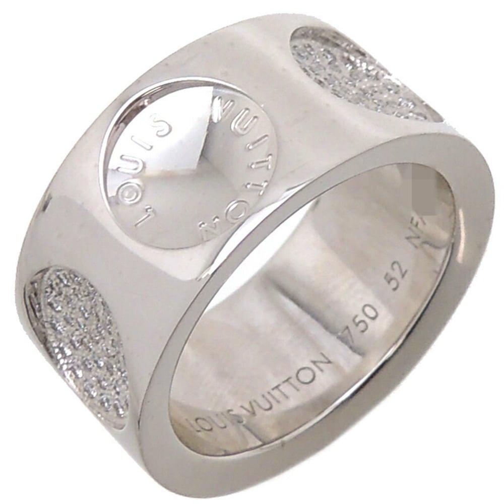 Louis Vuitton White Gold Empreinte Band Ring Available For