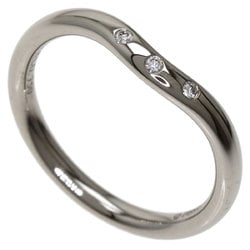 Tiffany curved band 3P diamond ring K18 white gold Ladies TIFFANY&Co.