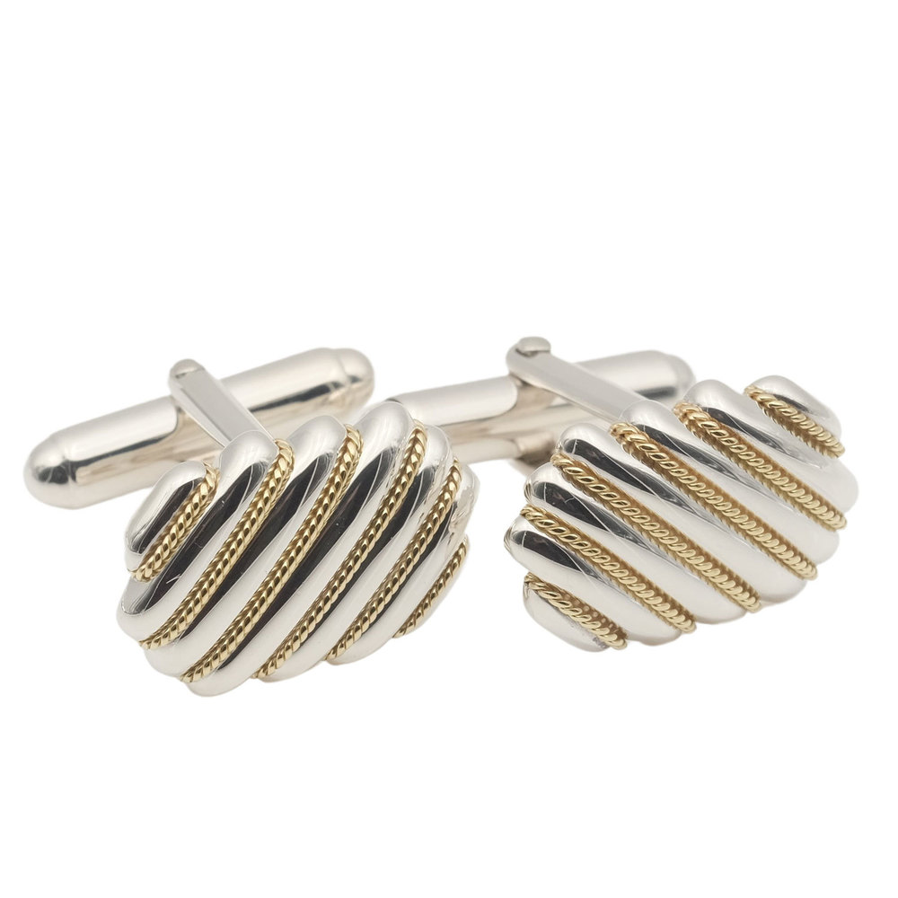 Tiffany combi vintage silver 925×K18 gold cufflinks | eLADY Globazone