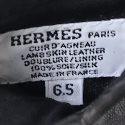 Hermes HERMES Gloves Shane Dunkle Lambskin Black Women's