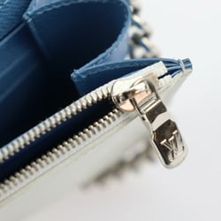 LOUIS VUITTON Louis Vuitton Tribal Mask Shoulder Bag M60795 Epi Leather Blue Series White Multicolor Silver Hardware Chain Wallet Long