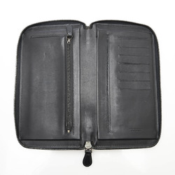 Bottega Veneta Intrecciato Organizer Long Wallet Case 169730 Black Leather Ladies BOTTEGAVENETA