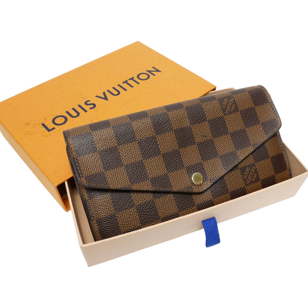Louis Vuitton Damier Portefeuille Sarah Wallet Long Bifold Women's