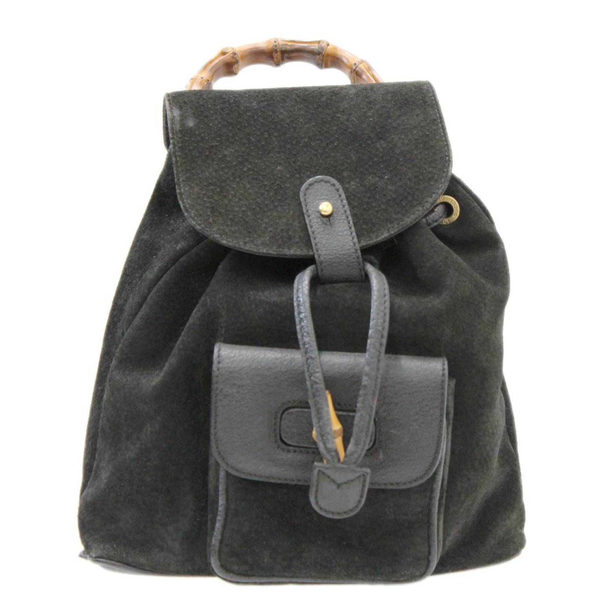 GUCCI Gucci mini rucksack bamboo black 003/1956/0030 suede leather