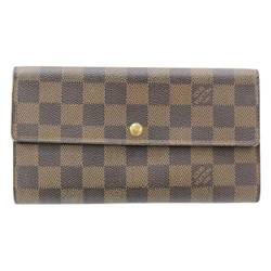 LOUIS VUITTON Louis Vuitton Pochette Portomone Credit Bifold Long Wallet Damier Ebene N61726