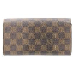 LOUIS VUITTON Louis Vuitton Pochette Portomone Credit Bifold Long Wallet Damier Ebene N61726