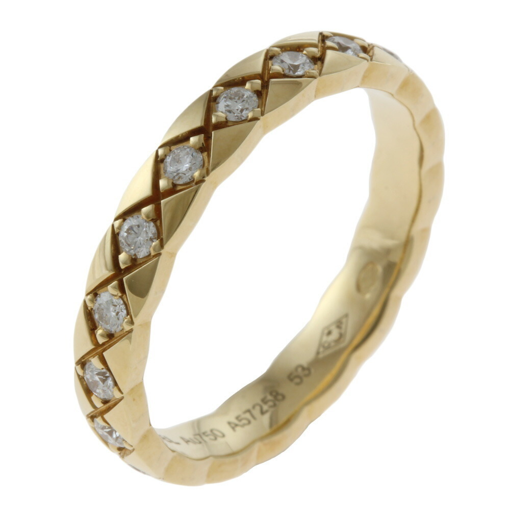 Chanel Coco Crush #53 Ring No. 12.5 18K K18 Yellow Gold Diamond
