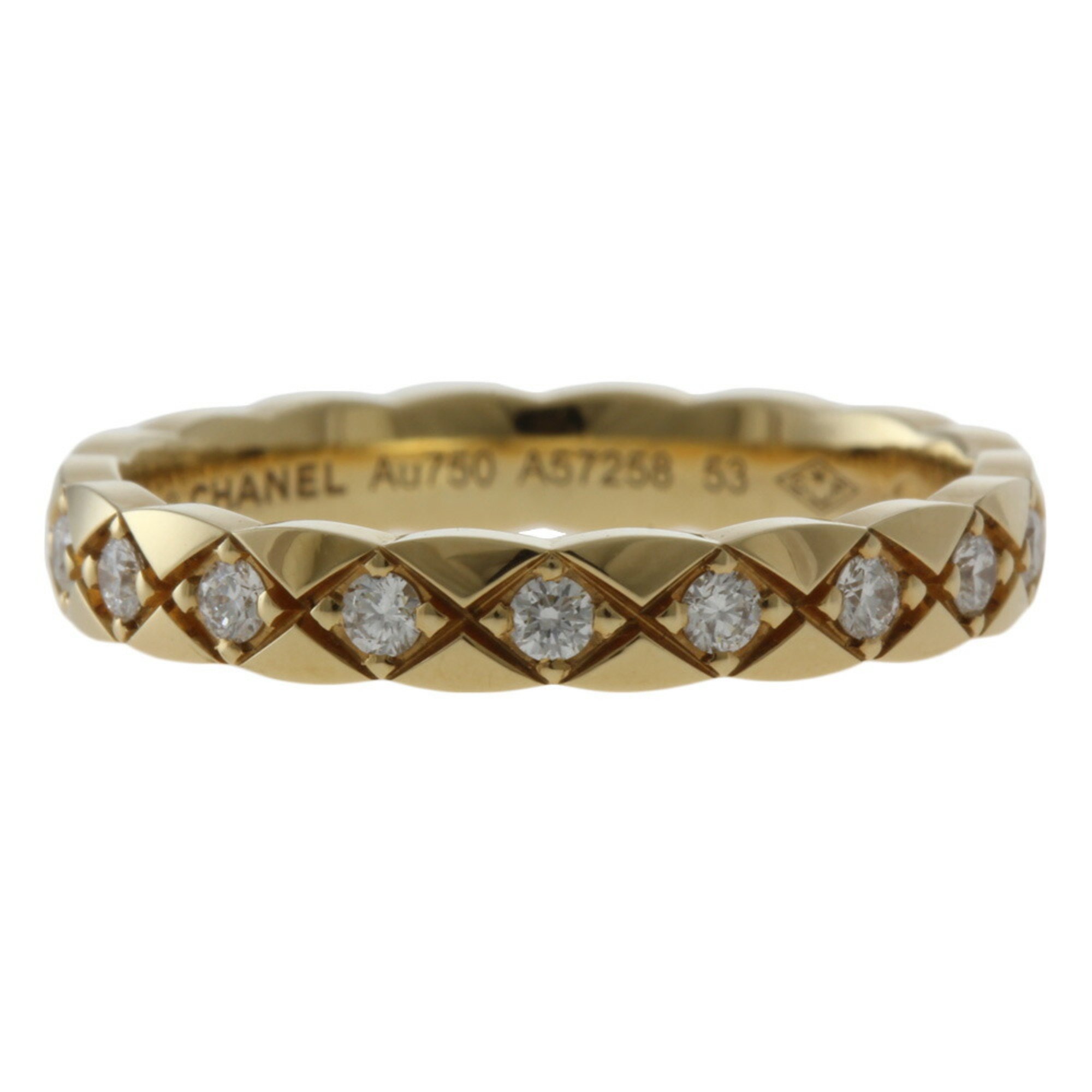Chanel CHANEL Coco Crush #53 Ring No. 12.5 18K K18 Yellow Gold Diamond Women's