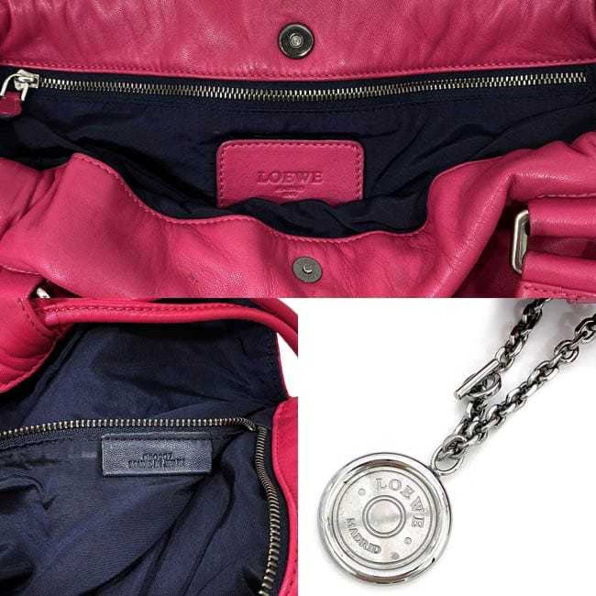 Loewe Tote Bag Pink Anagram Leather Nappa LOEWE Soft Embossed