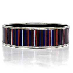 Hermes Bangle Email GM Silver Navy Bordeaux Cloisonne HERMES Bracelet Border Accessory Box