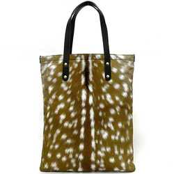 Burberry tote bag brown black animal print 8022363 nylon leather BURBERRY MD FLAT TOTE DEER PRINTED pattern ladies deer