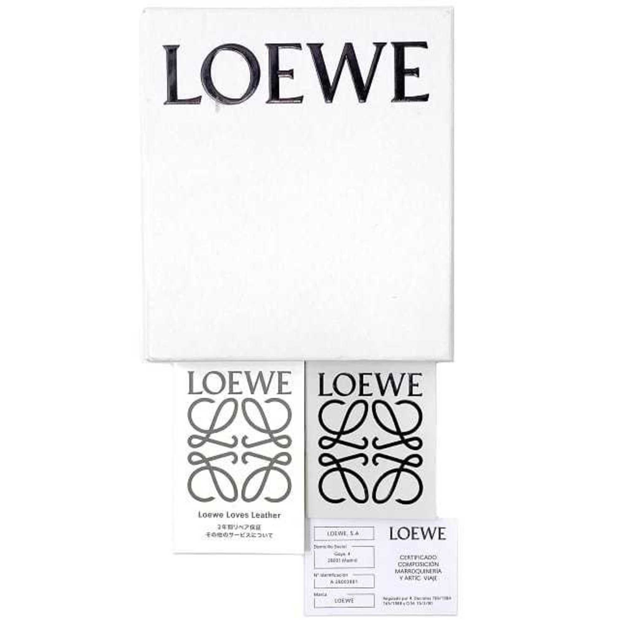 Loewe trifold wallet red linen anagram leather grain LOEWE