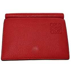 Loewe trifold wallet red linen anagram leather grain LOEWE