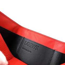 Loewe trifold wallet red linen anagram leather grain LOEWE